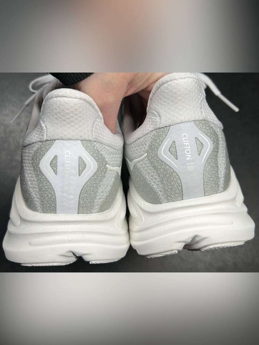 Hoka One One Women’s Size 8 Wide Clifton 10 Cosmic Grey Stardust Shoes - Picture 4 of 7